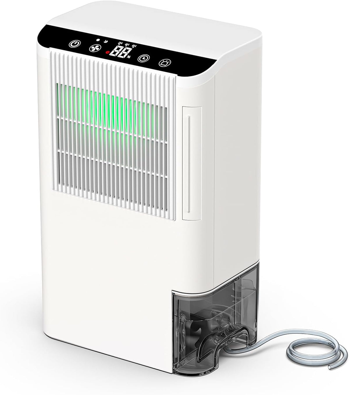 Dehumidifiers for Home, 2000 Sq.Ft Small Dehumidifier with 3.3ft Drain Hose, 2.5L Tank, Timer Sleep Mode, Portable