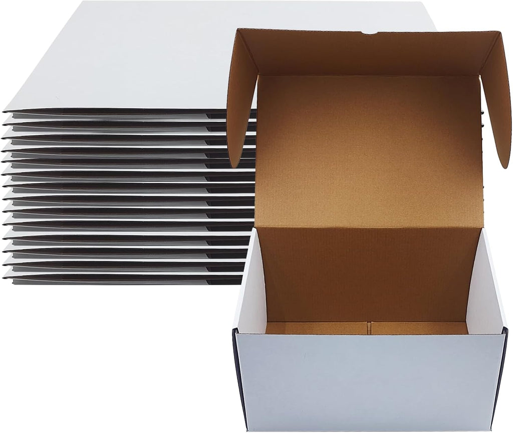 13x10x6 inch Shipping Box Set of 15, White Corrugated Cardboard Mailer Box