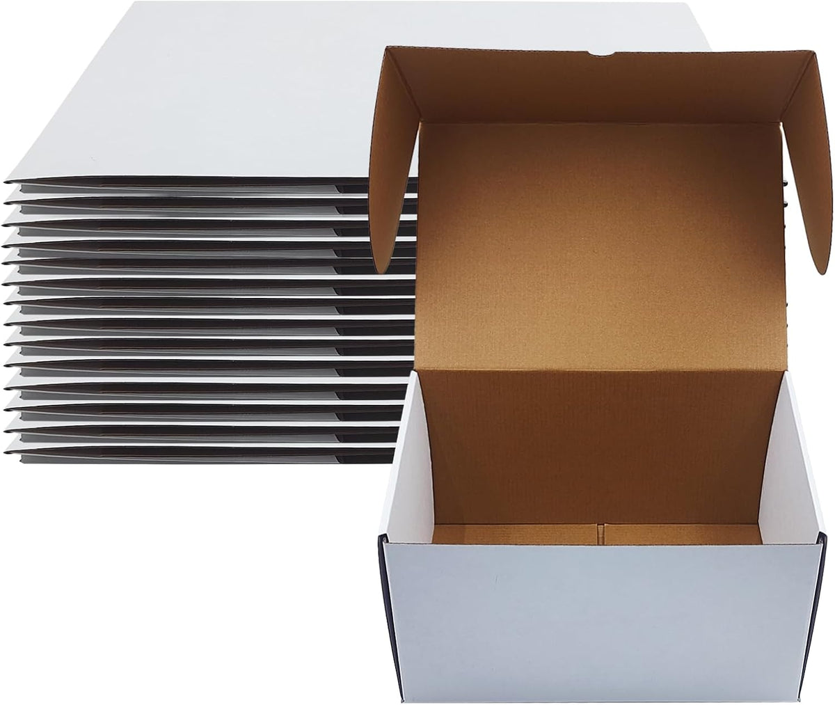 13x10x6 inch Shipping Box Set of 15, White Corrugated Cardboard Mailer Box