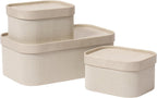 Decorative Storage Boxes with Lids Faux Leather, 3 Pack