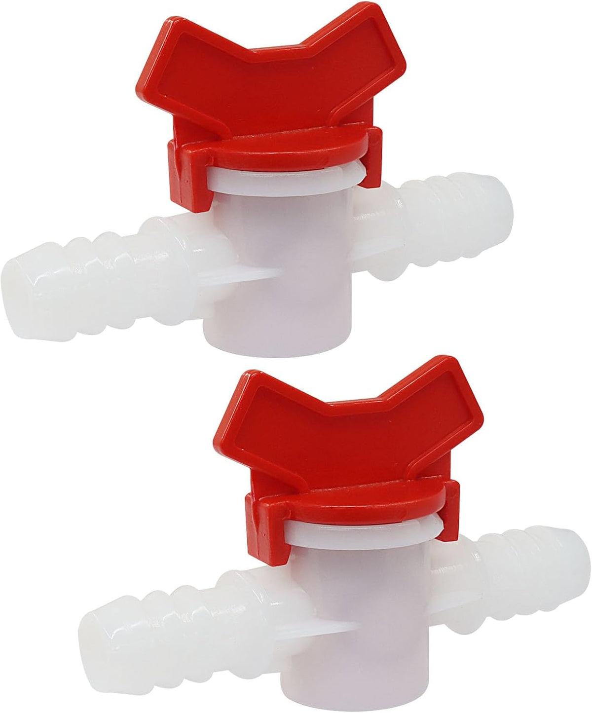 2PCS 1/2" ID in Line Hose Barbed Ball Valve Shut-Off Switch, White