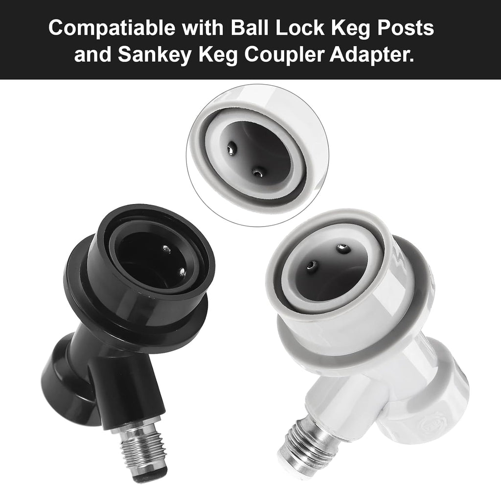 Beer Ball Lock Disconnect Keg Quick Disconnect Set, Corny Keg Connectors | 2 Pcs CO2 and Liquid Ball Lock Keg