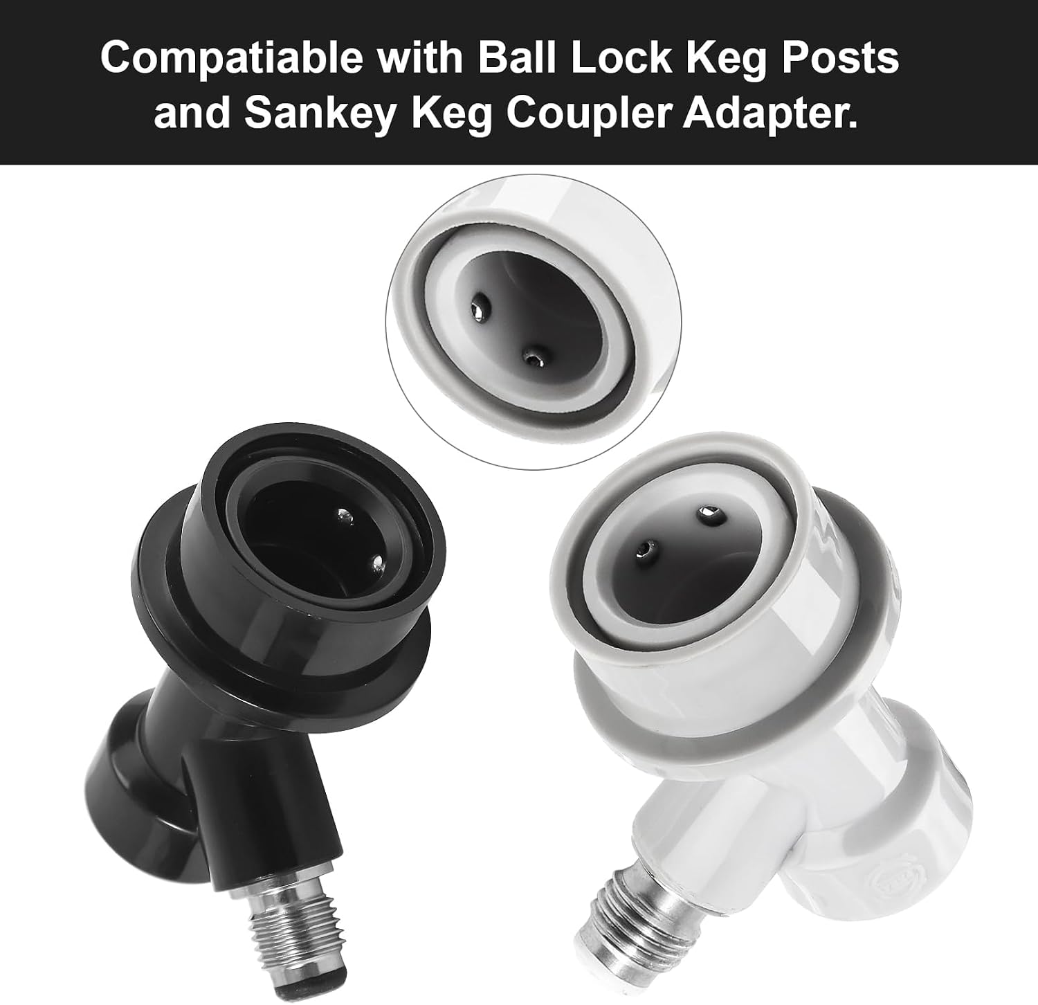 Beer Ball Lock Disconnect Keg Quick Disconnect Set, Corny Keg Connectors | 2 Pcs CO2 and Liquid Ball Lock Keg