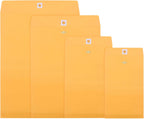 50 Pcs Manilla Envelopes 4 Sizes Kraft Clasp Envelopes, Yellow