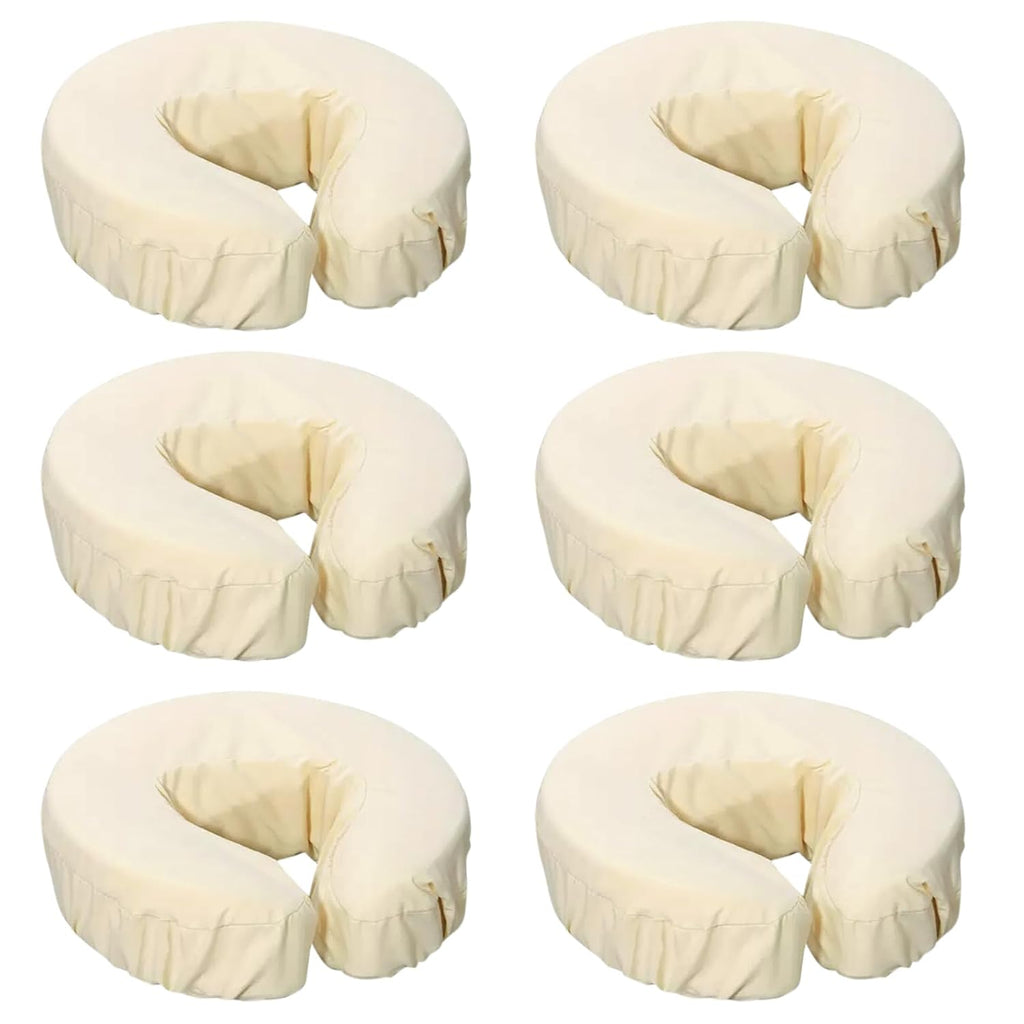 Reusable Microfiber Massage Face Rest Covers,Cream,6 Pack | Extra Soft & Heavy Face Cradle Covers,Cozies