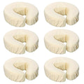 Reusable Microfiber Massage Face Rest Covers,Cream,6 Pack | Extra Soft & Heavy Face Cradle Covers,Cozies