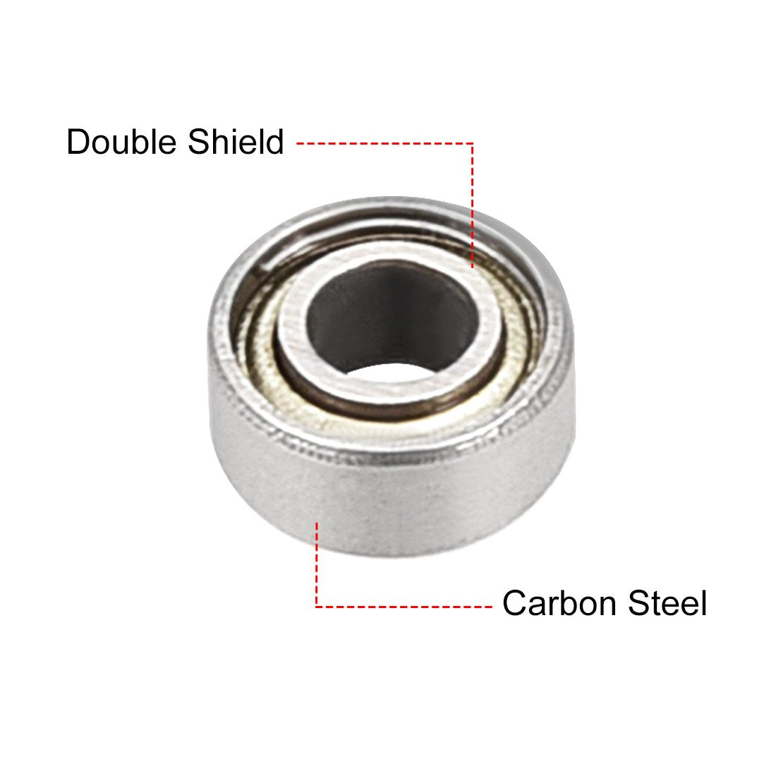 uxcell 683ZZ Ball Bearing 3mm x 7mm x 3mm Double Shielded Deep Groove Bearings, Carbon Steel 20pcs