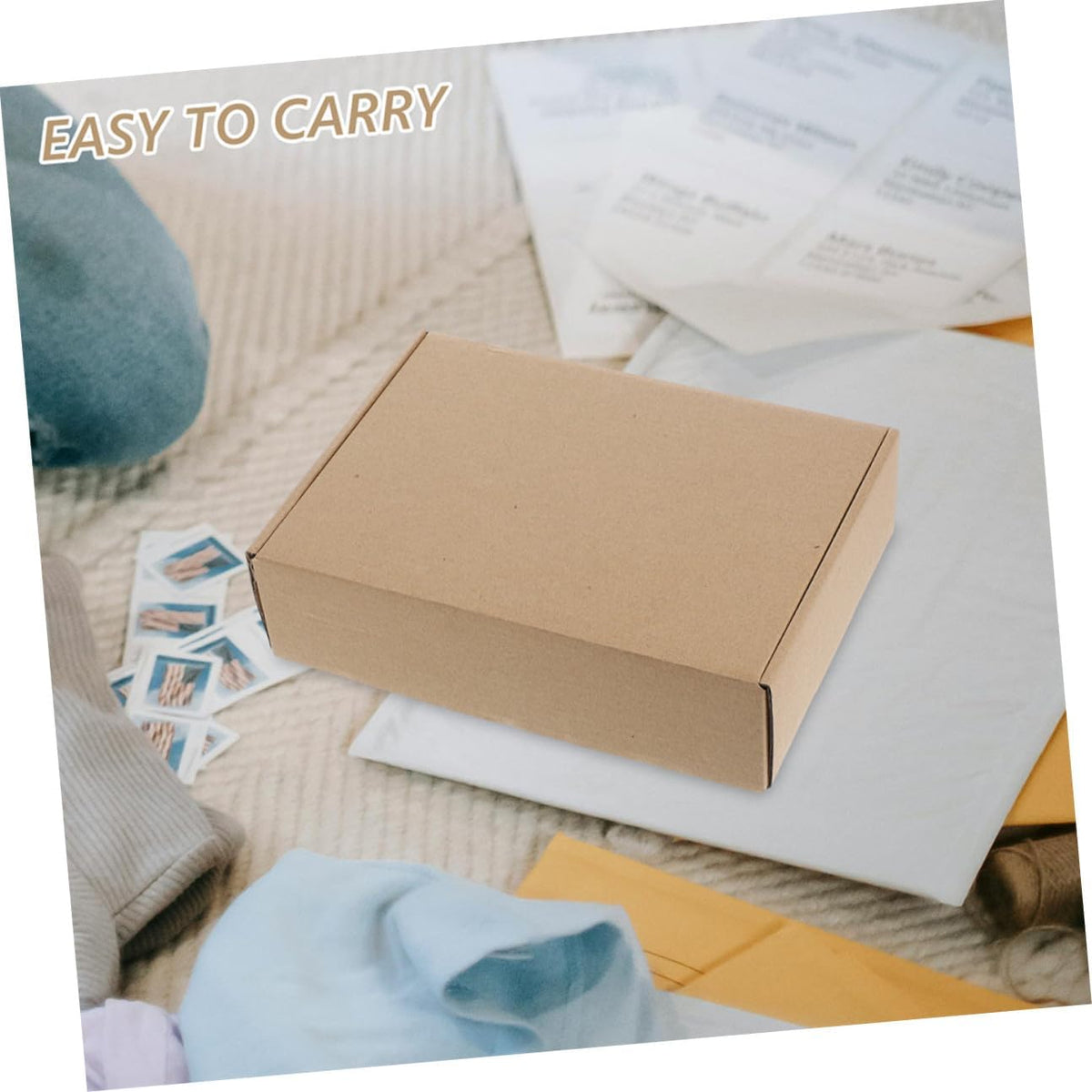 Cardboard Brown 10pcs Tab Lock Closure Mailer Boxes Kraft