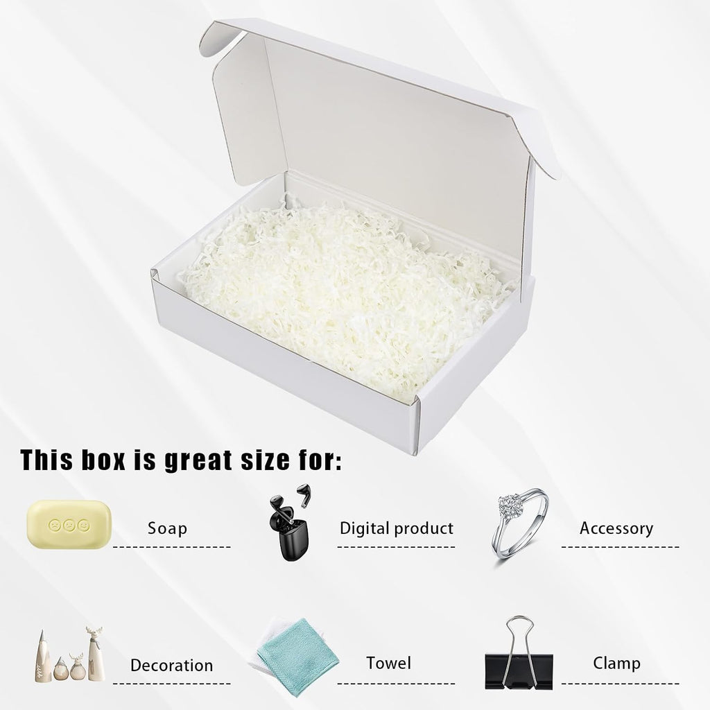 9x6x2 Shipping Boxes, 45 Pack White Mailer Boxes for Small Business, Sturdy Corrugated Cardboard Packaging Boxes for