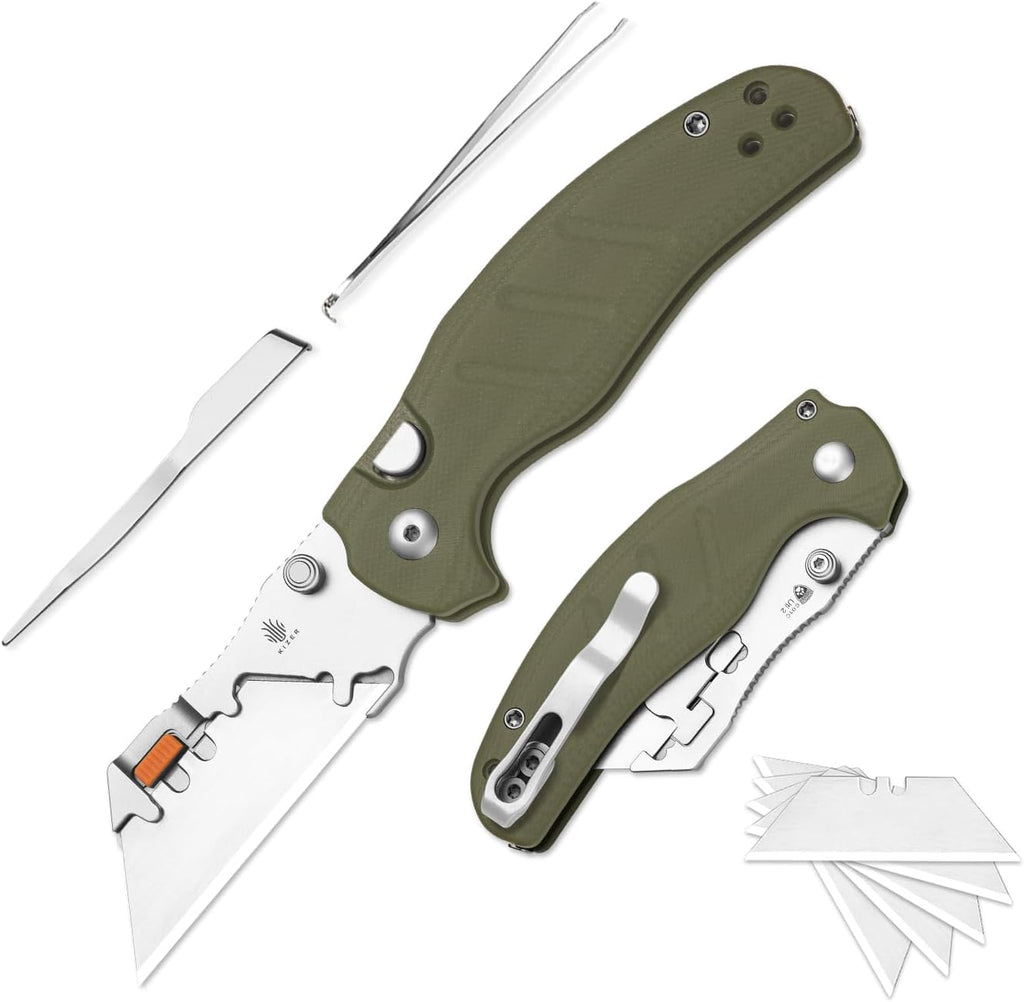 C01C Uti 2 (Tool-Free) Utility Knife, 5PCS Razor Blades Pocket Knife