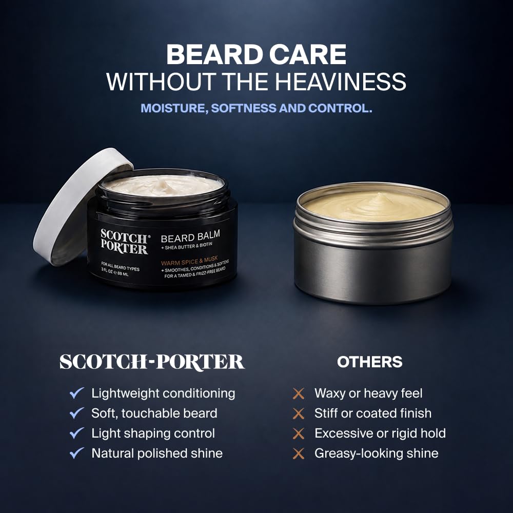 Conditioning Beard Balm for Men, Warm Spice & Musk