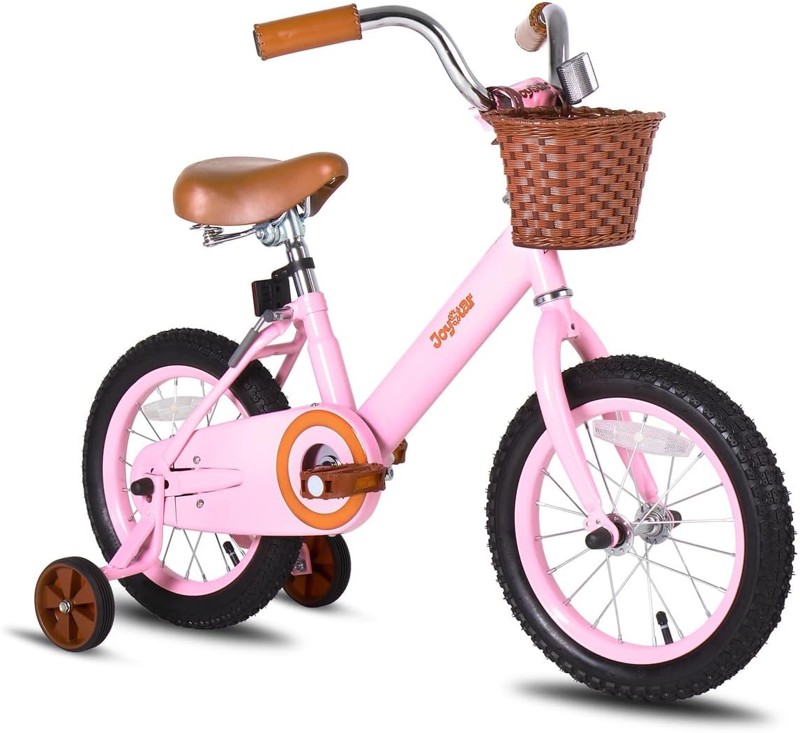 12-16" Vintage Kids Bike Ages 2-7Y, Training Wheels/Basket | Toddler Bike for Girls, 12/14/16" Sizes for Ages 2-7