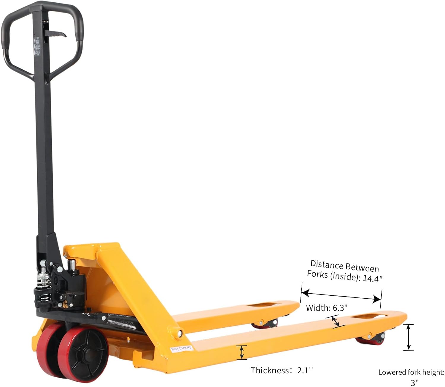 Pallet Jack Truck, 5500lbs Capacity 27" W x 48" L Standard Forks | Manual Heavy Duty Pallet Truck for Industrial