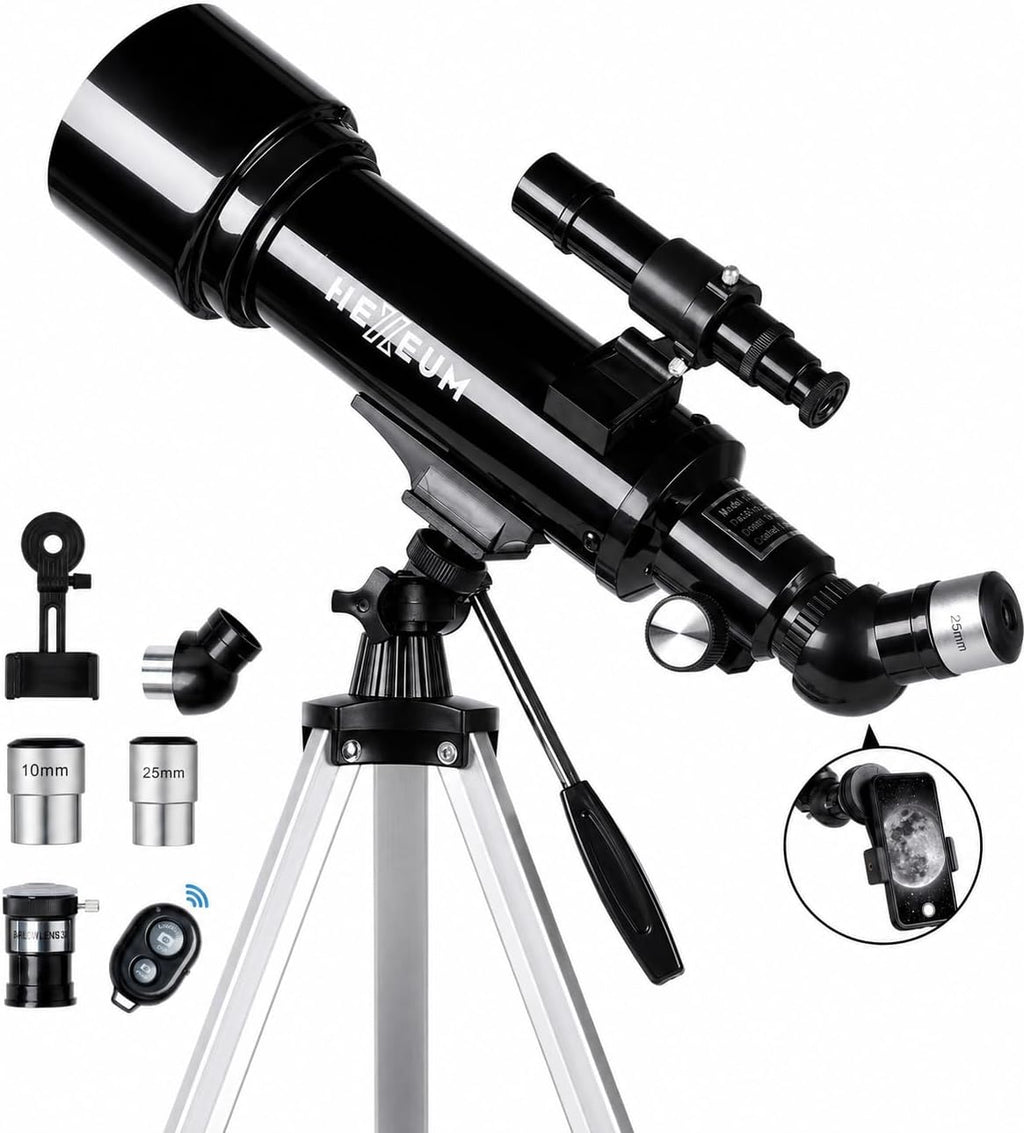 70mm 500mm Telescope for Kids & Beginners, AZ Mount Moon Viewing | 70mm 500mm telescope for kids and beginners; fully