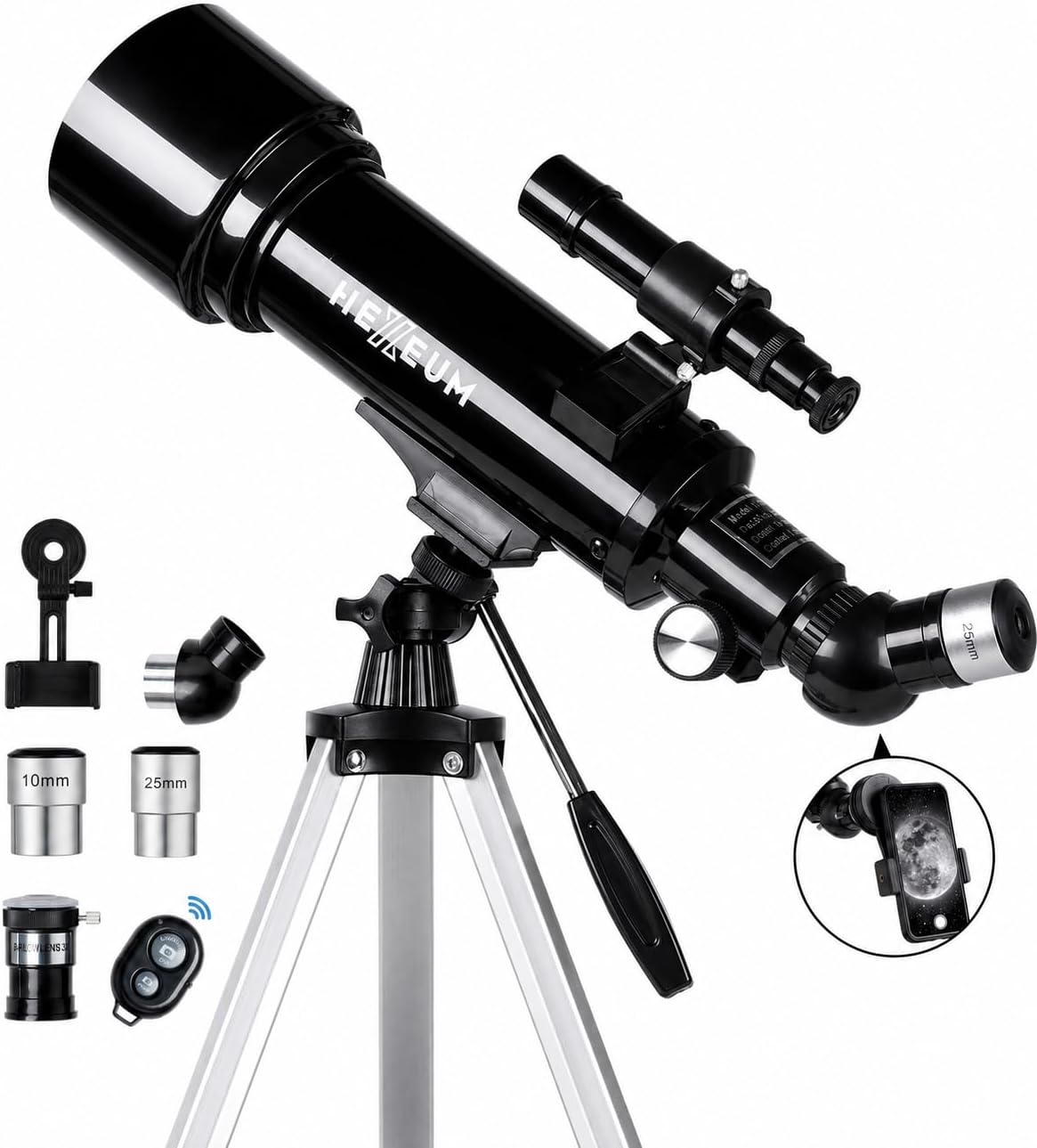 70mm 500mm Telescope for Kids & Beginners, AZ Mount Moon Viewing | 70mm 500mm telescope for kids and beginners; fully