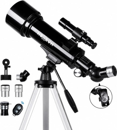 70mm 500mm Telescope for Kids & Beginners, AZ Mount Moon Viewing | 70mm 500mm telescope for kids and beginners; fully