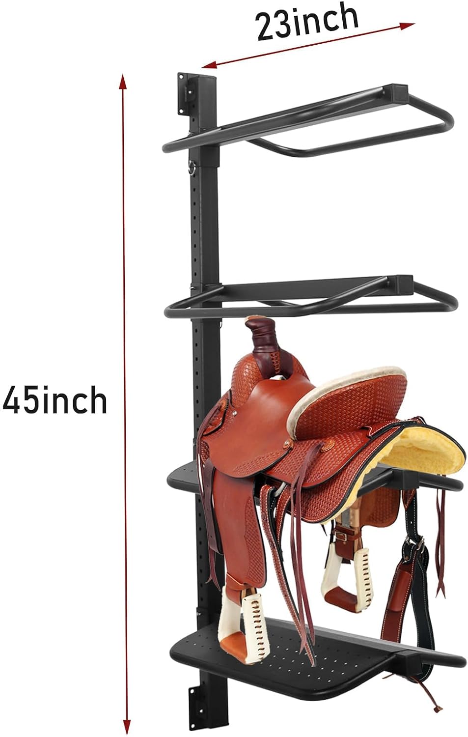 4 Tier Saddle Rack Wall Mount, Metel Saddle Stand