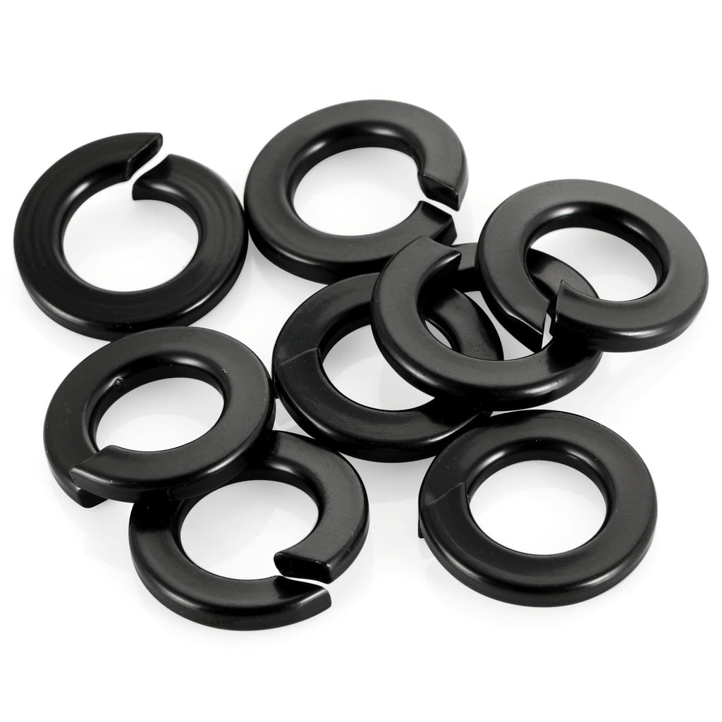 M8 Black Split Spring Lock Washers, 304 Stainless Steel, 50 PCS