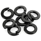 M8 Black Split Spring Lock Washers, 304 Stainless Steel, 50 PCS