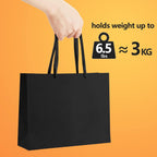 Gift Bags with Handles 8.6x4x7 Inch Small Black 25 Pack