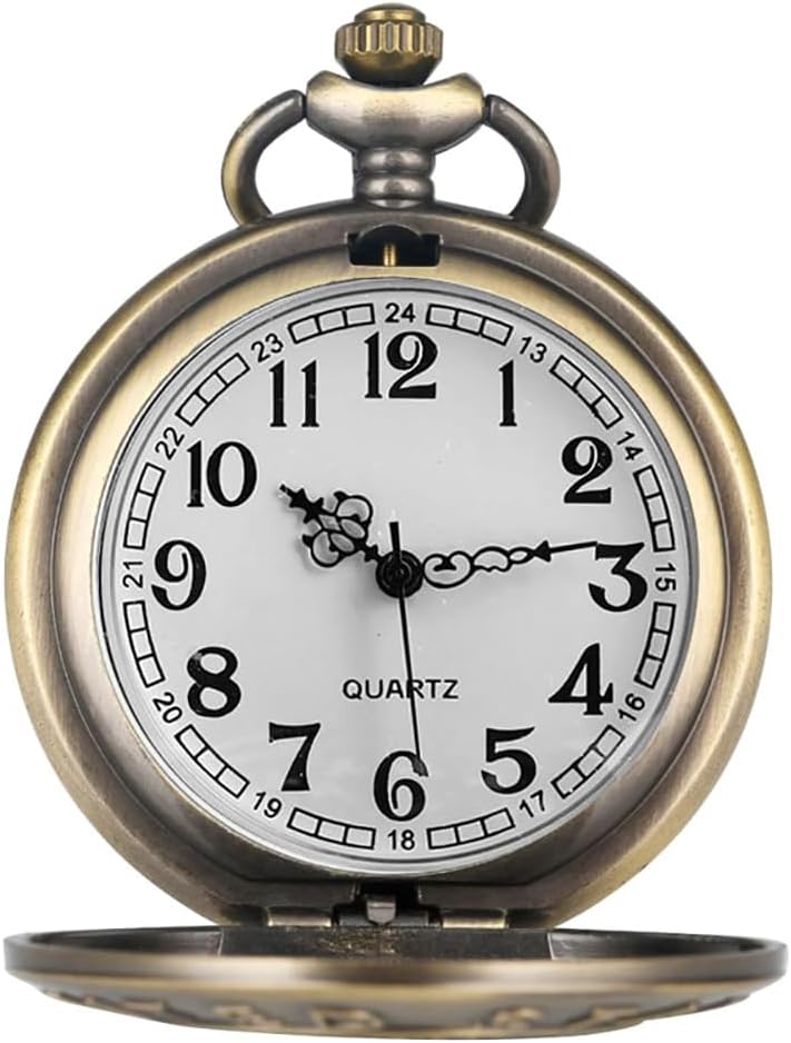 Vintage Pocket Watch with Chain for Men Necklace Watches for Women | Classic retro pendant watch,Unique analog quartz
