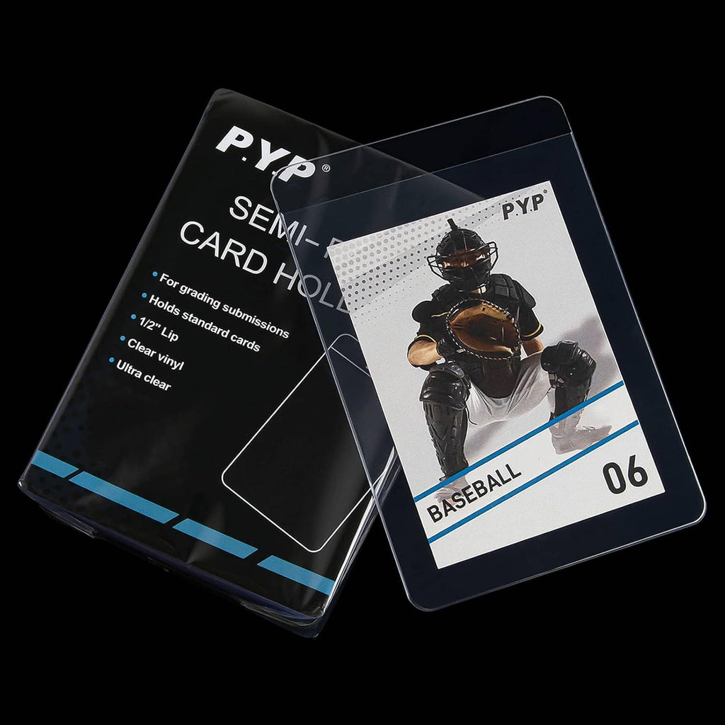 200ct Semi Rigid Card Holders - Card Sleeves for Trading Card with 1/2" Lip Sleeves Fit Standard Grading Cards