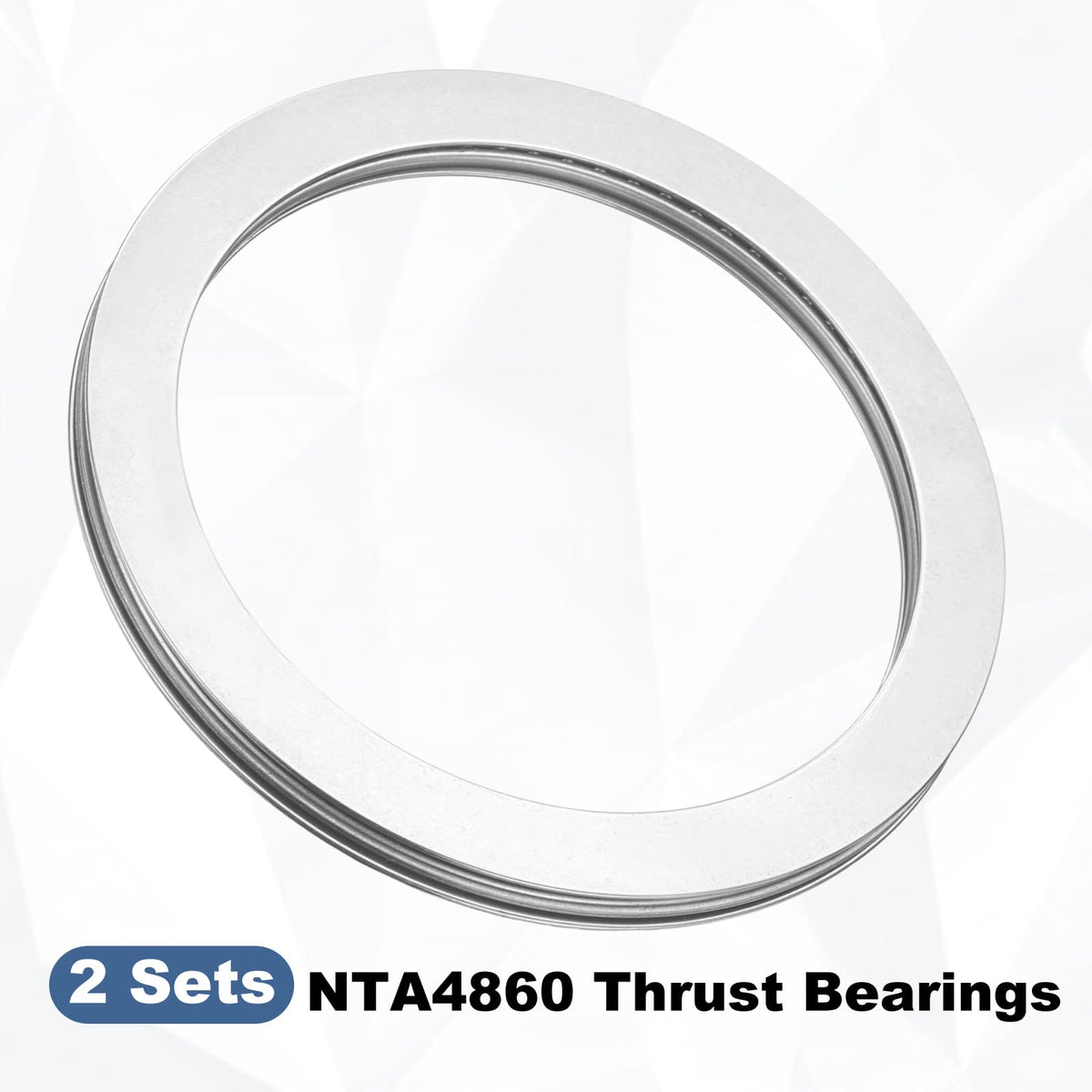 uxcell 2 Sets NTA4860 Thrust Needle Roller Bearings with Washers, ID 3"