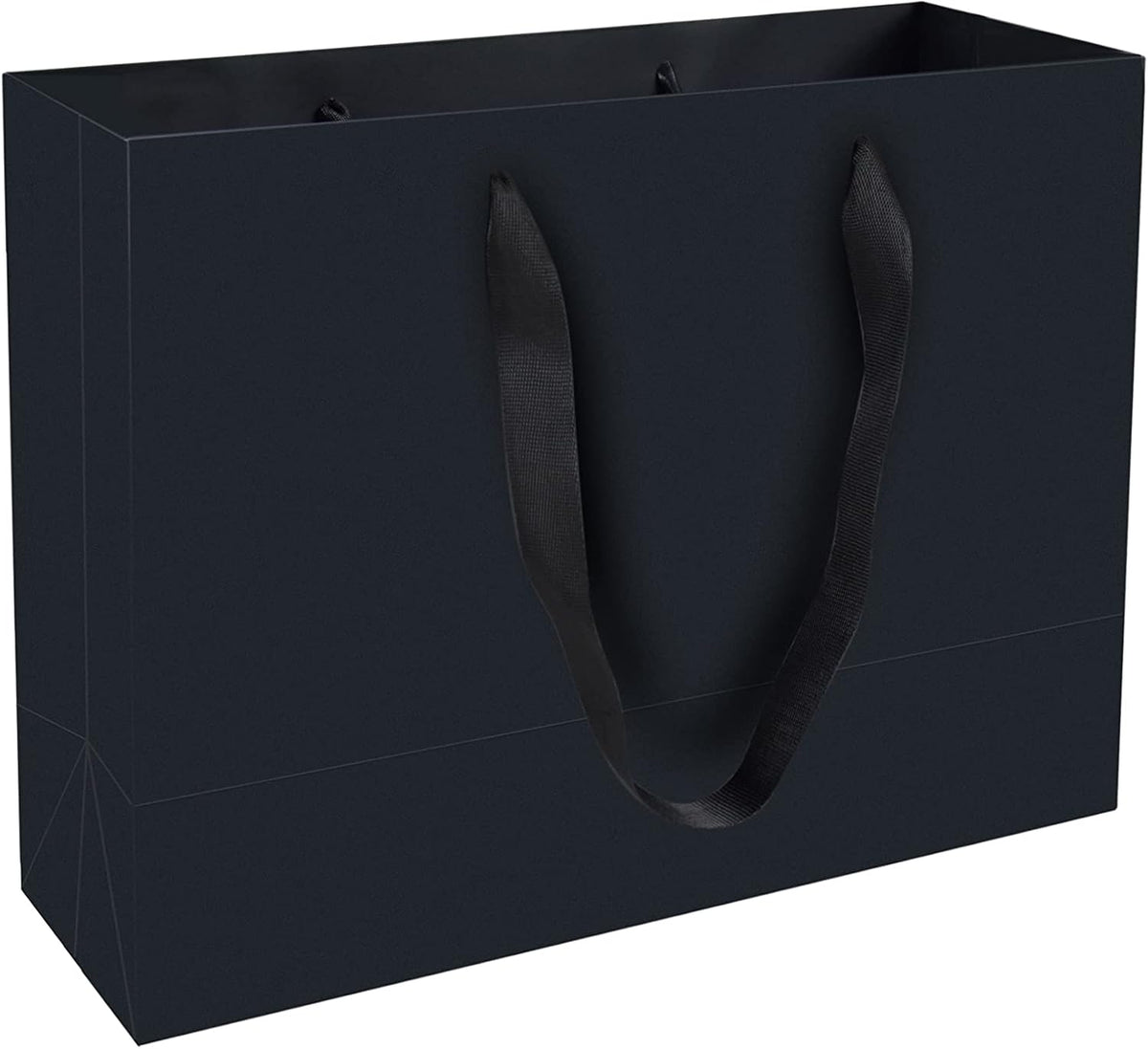 Large Paper Gift Bags with Handles, Black, 20 Pack, 13x5x10 IN
