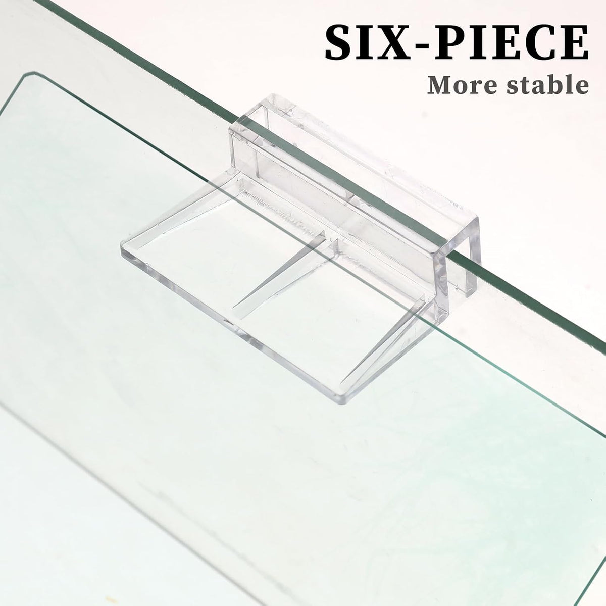 6 PCS Aquarium Lid Clips, 6mm Clear Acrylic Fish Tank Lid Holder Aquarium Cover Support Clamps for Rimless Aquarium