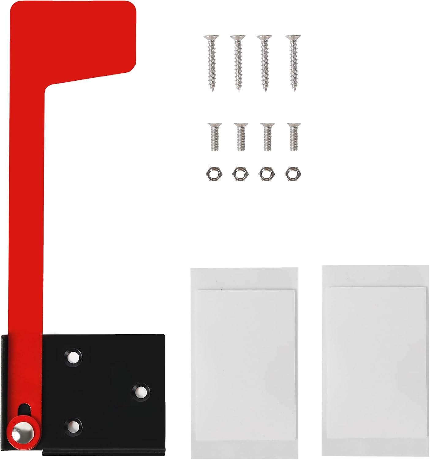 Mailbox Flag Replacement Kit for Wall-Mount and Post-Mount Mailbox | Red Metal Mailbox Flag with 4 Self-Tapping