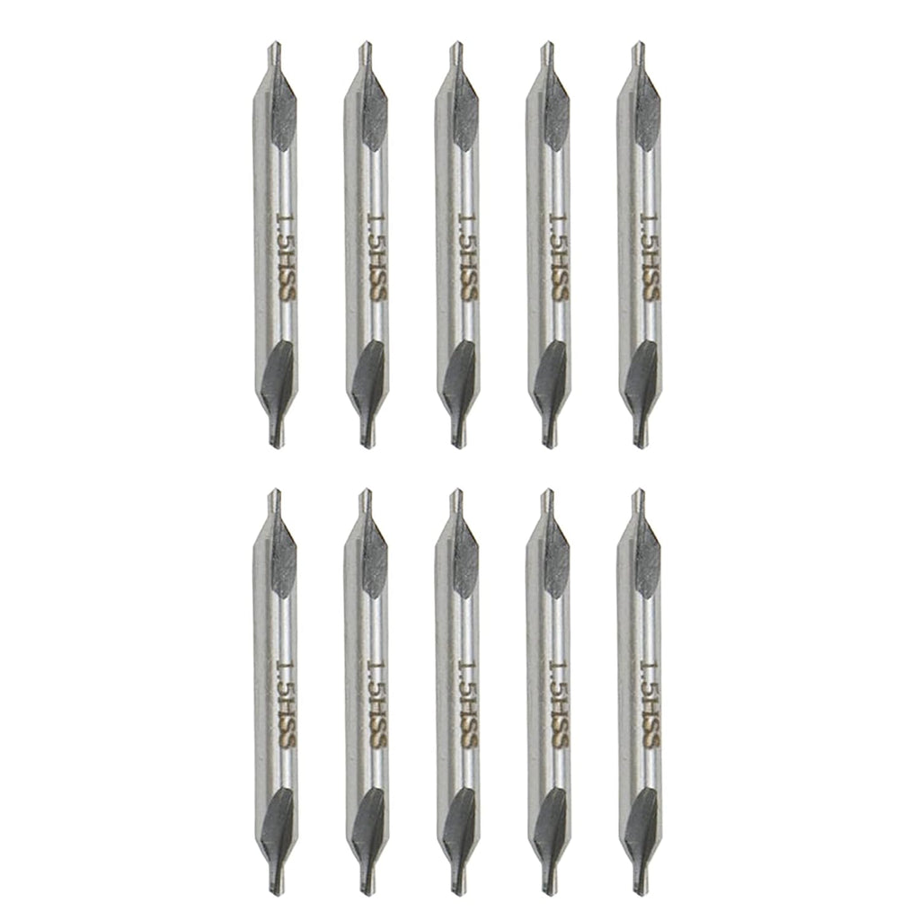 Center Bits Drill 1.5mm Tip Diameter HSS Center Spotting Drill Bit Countersink Tools for Lathe Metalworking -10pcs
