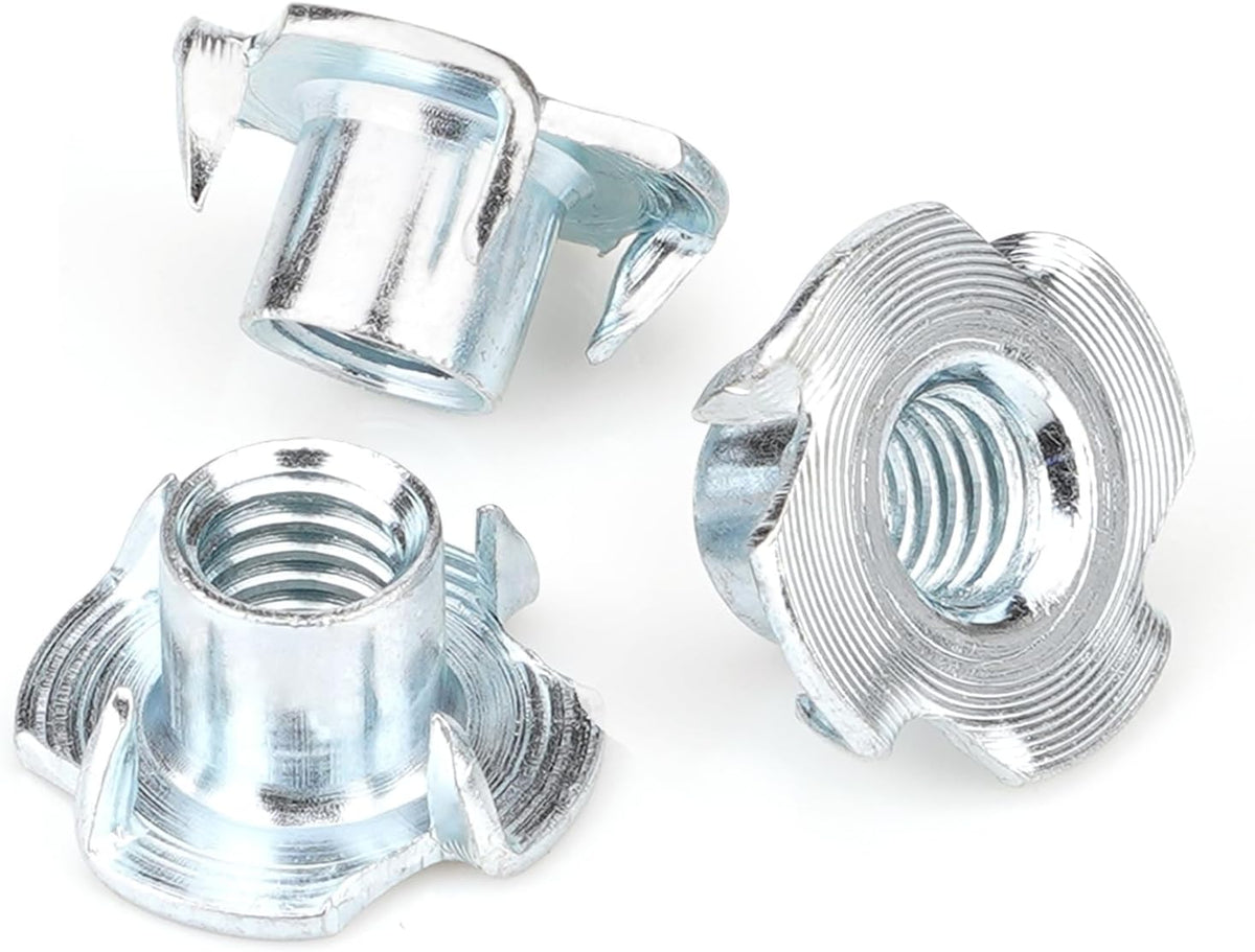 5/16"-18 100 Pcs Threaded Inserts T Nuts, Zinc-Plated