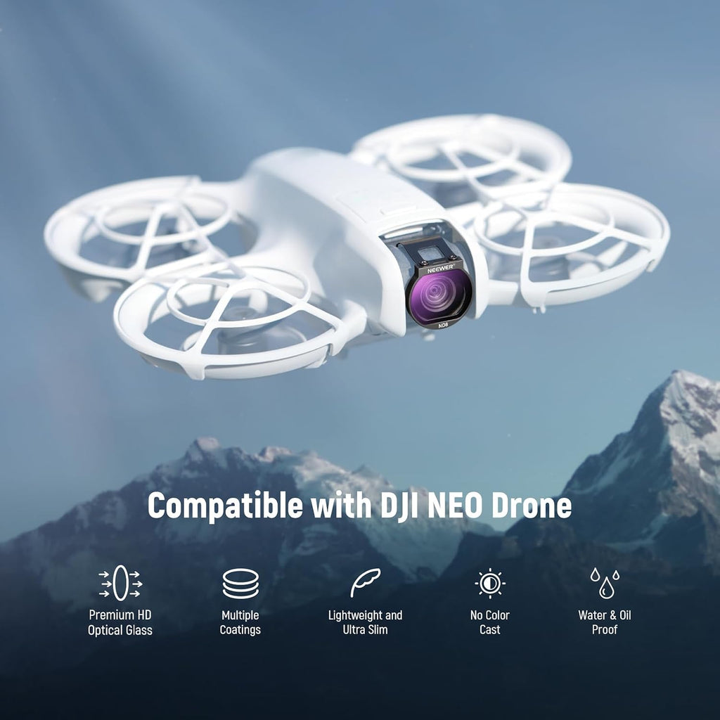 ND Filter Set Compatible with DJI NEO, 6 Pack ND8/ND16/ND32/ND64/CPL/UV Neutral Density Circular Polarizer Drone