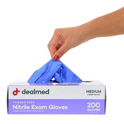 Nitrile Exam Gloves - Latex Free - Medium - 200 Count | Purple, Adult Size, Slim Fit, Ambidextrous, Powder-Free