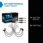 TRQ Spark Plug Kit 7 Piece Iridium Spark Plugs