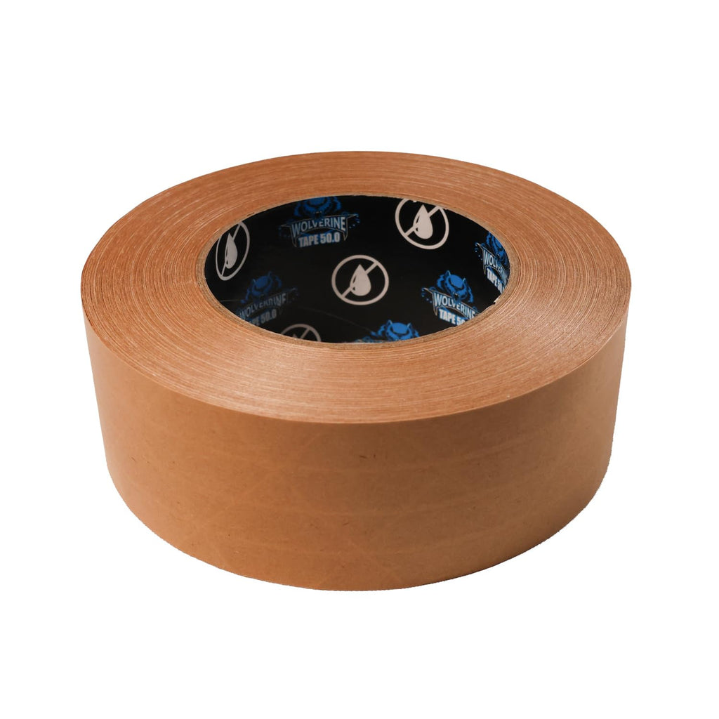 PSBM Self Adhesive Kraft Reinforced Gummed Tape, 18 Rolls 6.3 Mil 1.88 Inch 60 Yards Per Roll, Water Activated