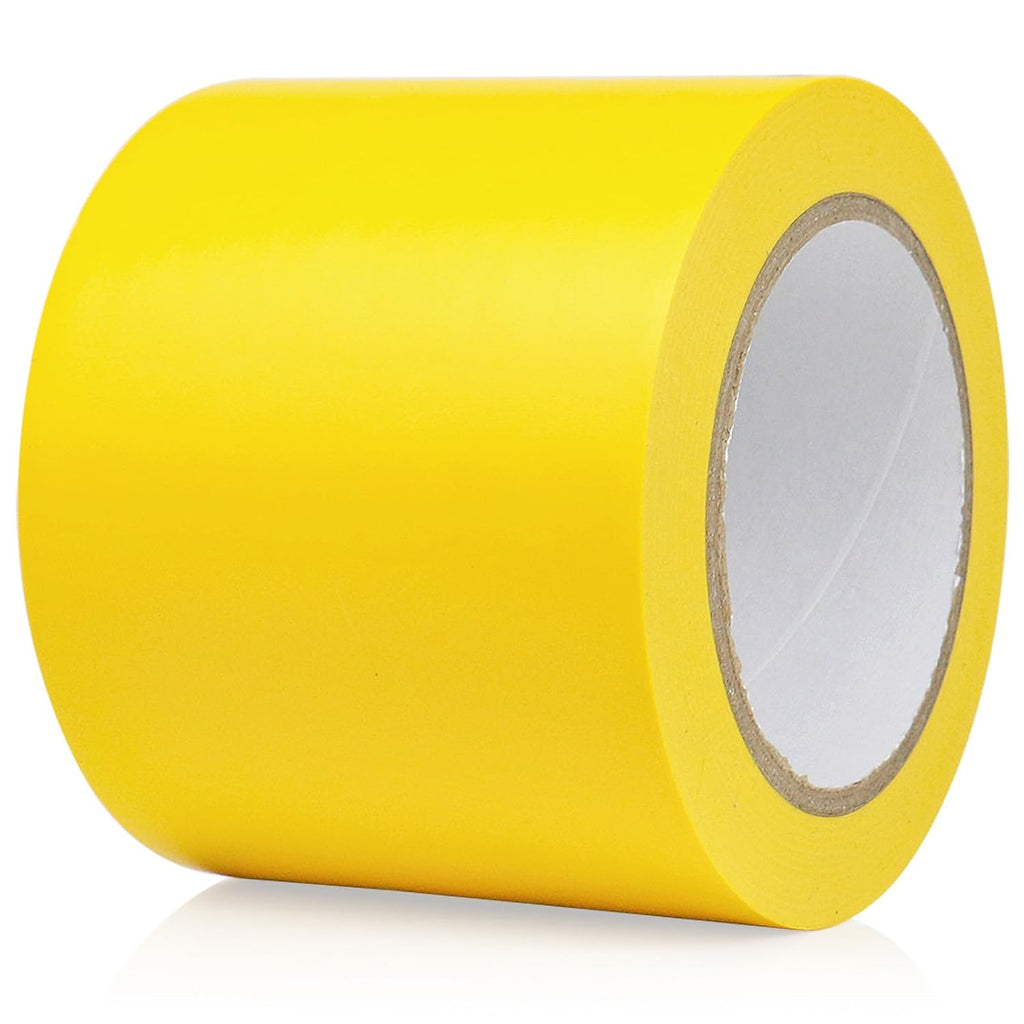 Floor Marking Tape 4 Inch x 108FT Yellow Warning Safety Stripe Tape for Walls, Floors, Pipes, Warterproof Caution