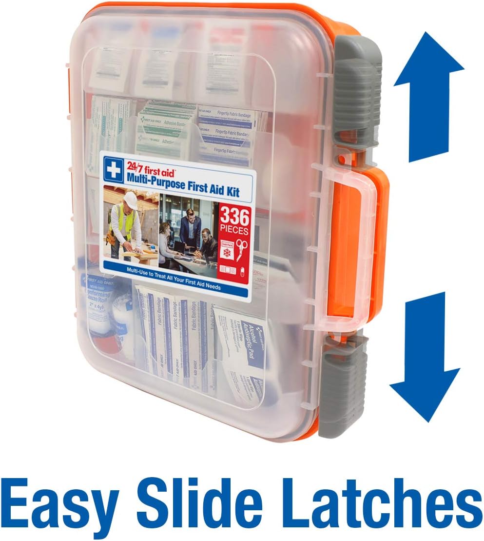 OSHA Compliant First aid Kit, All-Purpose 100-Person Emergency First Aid Kit for Business, Home, and Car in Plastic