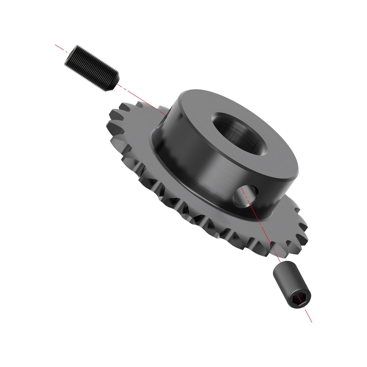FOCMKEAS 25 Tooth Roller Chain Sprocket, 25 Chain, 16mm Bore