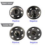 50 Sets Sew-on Snap Buttons, Gun Black