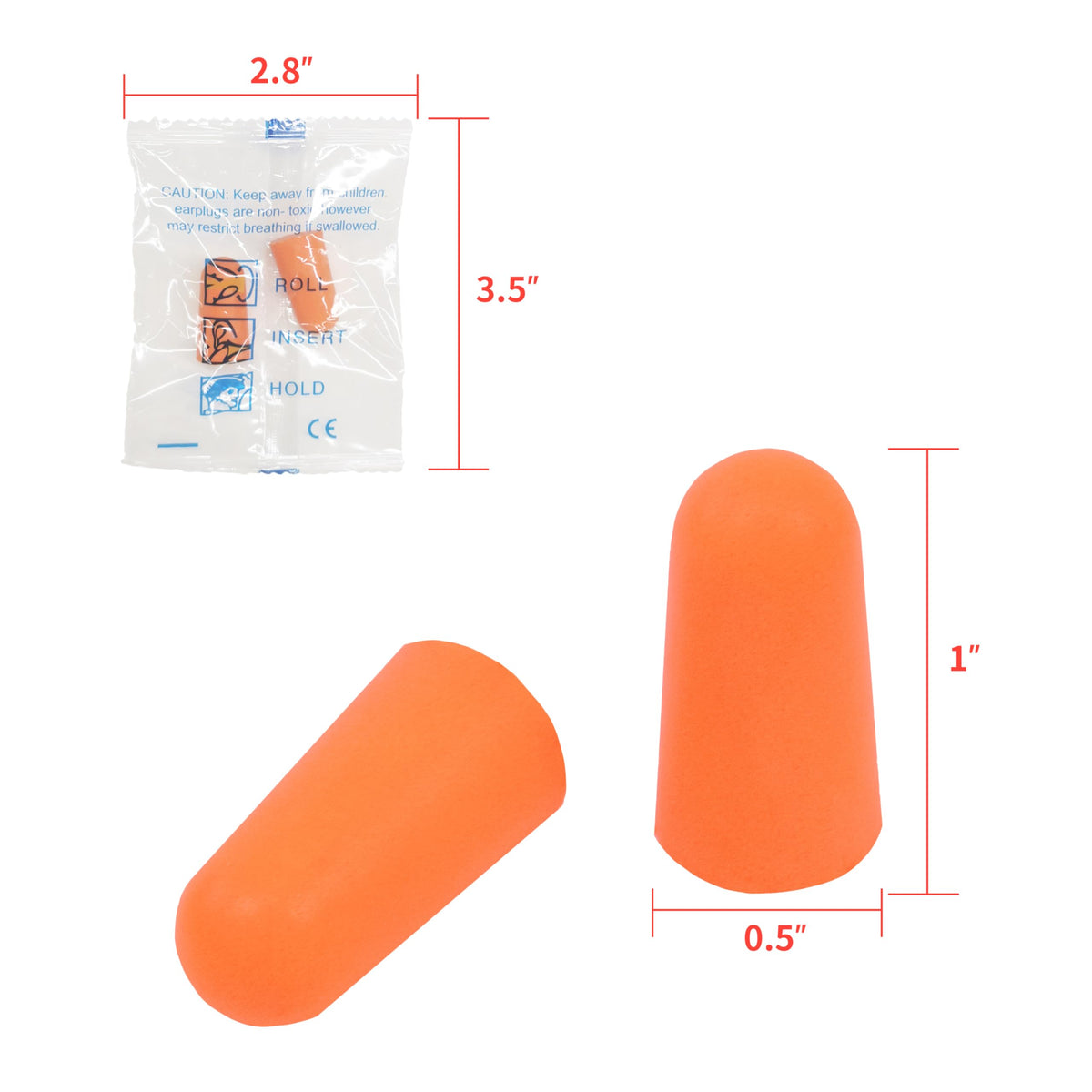 200 Pairs Foam Ear Plugs - 38dB(NRR 33dB) Noise Reduction