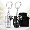 2 Pcs Pet Urn Keychain for Ashes Dog Cat Paw Print