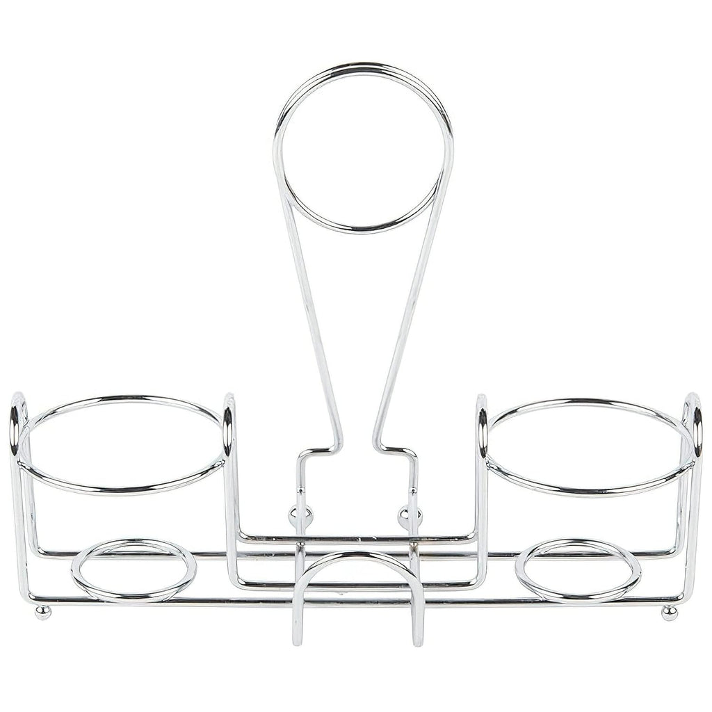 G.E.T. 4-22735 Chrome Metal Two Compartment Condiment Caddy Metal Table Caddies Collection