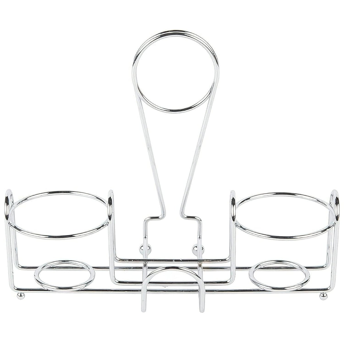 G.E.T. 4-22735 Chrome Metal Two Compartment Condiment Caddy Metal Table Caddies Collection