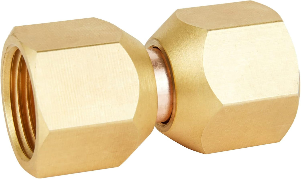 2Pcs EFIELD 3/8" X 3/8" Female Flare Swivel Brass Adapter(FLARE011-2)