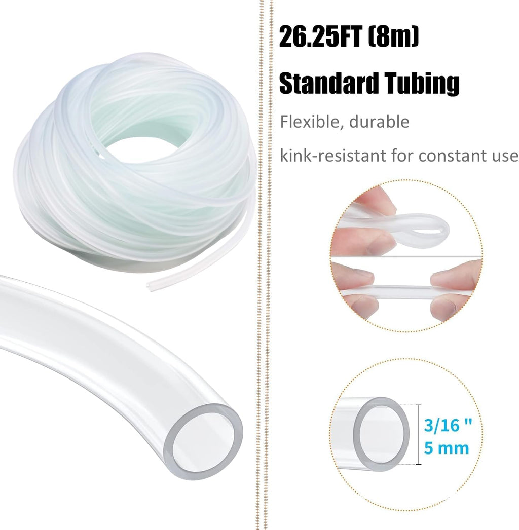 Aquarium Air Pump Accessories - Contains Airline Tubing, Control Valve, Air Stones, Connectors, Check Valves, Suction