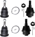 Detroit Axle - 4pc Front Upper Lower Ball Joints for 01-10 Silverado 2500HD