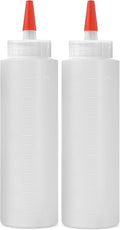 2-pack Plastic Squeeze Bottles for Sauces - 16oz Condiment Squeeze Bottles