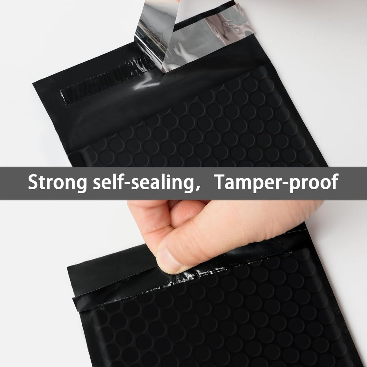 Bubble Mailers 4x8" 100 Pack Black Padded Envelopes Waterproof Usable Size 4x7 Self-Seal Padded Mailing Envelopes