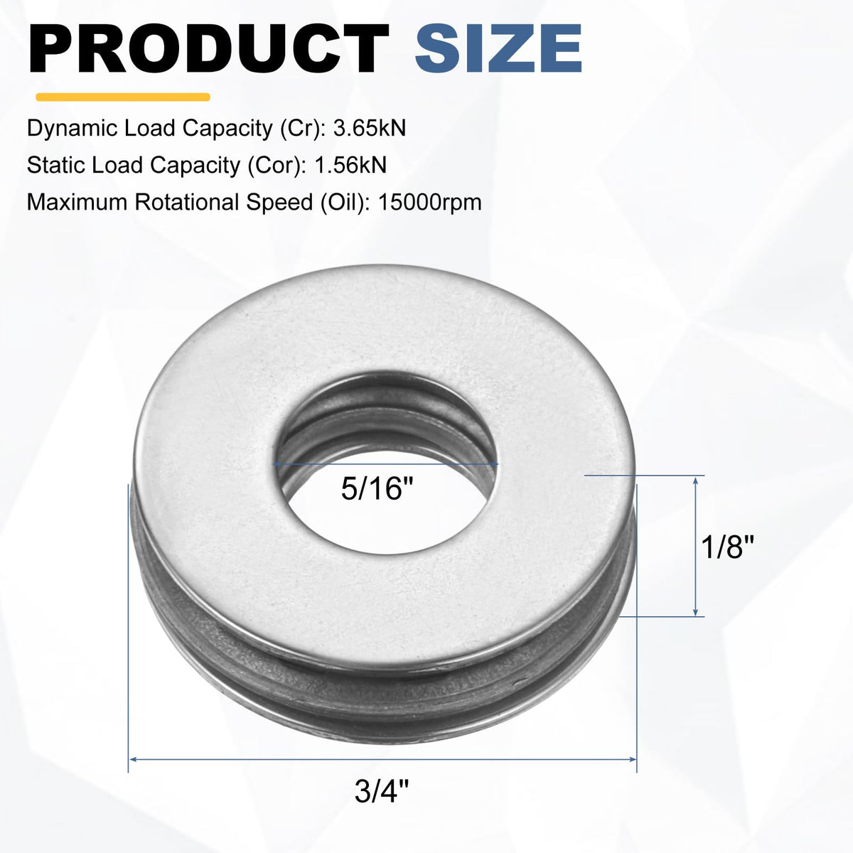 uxcell 10 Sets NTA512 Thrust Needle Roller Bearings with Washers, ID 5/16"